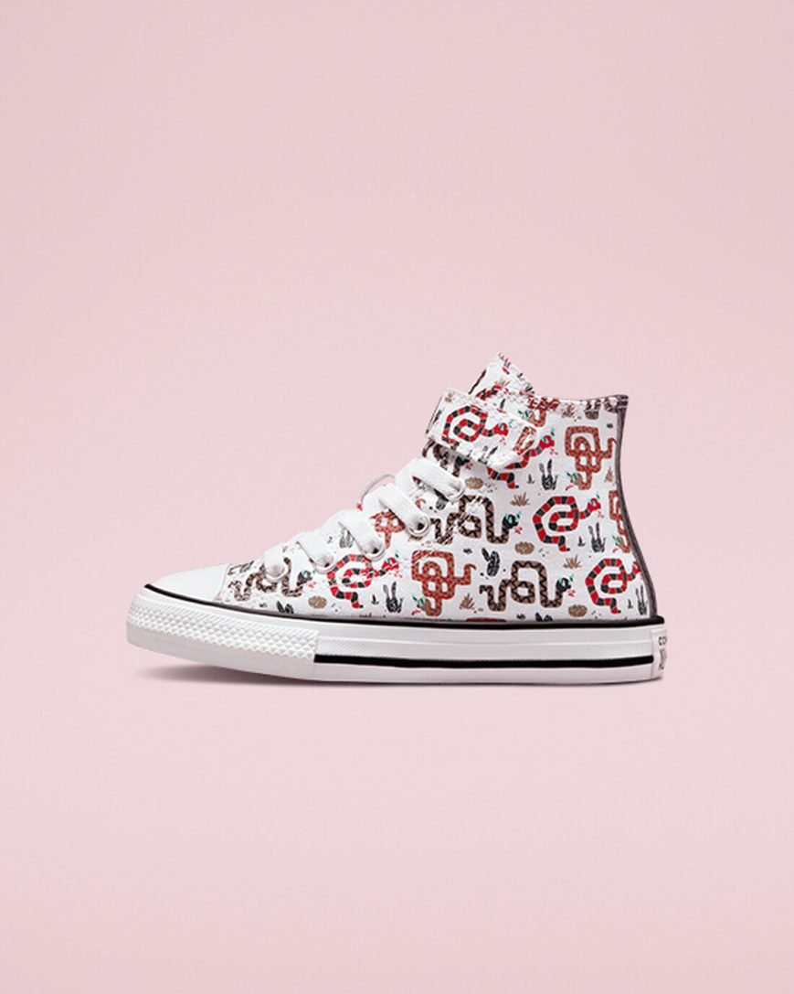 Tenis Converse Chuck Taylor All Star Easy-On Snake Cano Alto Menina Branco Cinzentas Vermelhas | PT D010735